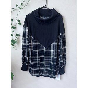 Bloomchic Womens Blouse Black Cowl Neck Top Plus 14 -16 / 1X